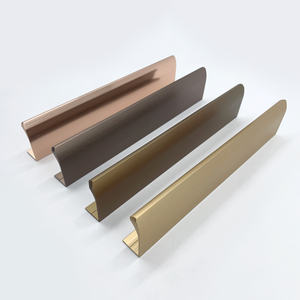 Furniture Hidden Edge Drawer Handles Customized Length Modern Aluminum Kitchen Cabinet Dresser Bedroom Bathroom School Hotel - Product Image 1
