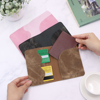 Porte-passeport vintage en PU avec découpe en forme de cœur, étui de voyage pour passeport avec emplacements pour cartes, organiseur de documents de voyage