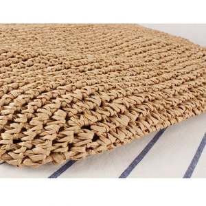 Sac fourre-tout chic en paille tressée à la main avec pompons, RFID, GPS, grande capacité, portable, pour femme, vente en gros - Product Image 4