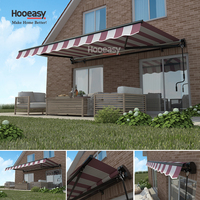 Auvent rétractable Hooeasy moderne pour l'extérieur, anti-UV, abri solaire, cadre en aluminium réglable manuellement, bras pliables