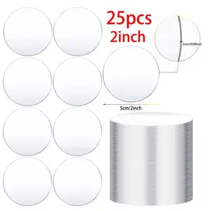 Round Clear Circle Acrylic Sheet Blank Acrylic Clear Plastic Disc for Children DIY Painted Art Project 2mm Thick