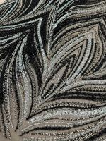 Tissu en dentelle brodée de paillettes et de perles haut de gamme, tricoté chaîne, pour textiles de maison et costumes de scène, tissus décoratifs