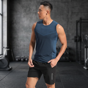 Débardeur Homme Junnuo – Fournisseur d'Usine B2B – Été Décontracté Uni 180g Tricoté Écologique Élastique Coupe Ajustée Col Rond Teint à la Main pour l'Entraînement - Product Image 3