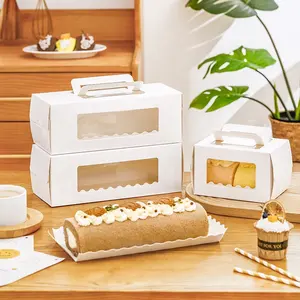 Compre al por mayor ventana transparente pastelería rollo suizo caja de pastel para el paquete con diseño de cajón