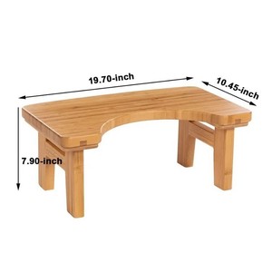 ที่วางเท้าห้องน้ำไม้เนื้อแข็ง 50x26.5x20 มม. ดีไซน์เรียบง่ายทนทานสำหรับใช้ในห้องน้ำ - Product Image 5
