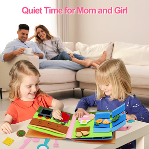 Jumon Montessori Quiet Books, livre d'activités sensorielles en tissu feutré pour la maternelle, jouet éducatif écologique JBK-8 - Product Image 5