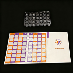 Empaque de Blíster para Farmacia con Sellado en Frío, Tamaño Personalizado, 4 Tomas Diarias, Semanal, Desechable, Tri-Plegable, de PET, Organizador de Píldoras y Medicamentos - Product Image 1