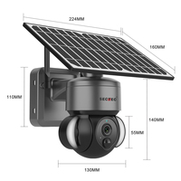 Caméra solaire Sectec Hot HD 4G de haute qualité support de moniteur étanche IP66 extérieur système alimenté par énergie solaire réseau Ip personnalisé