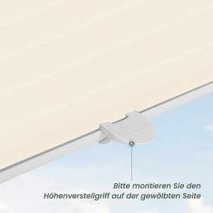 Persiana Plisada con Fijación sin Taladro, 35 x 100 cm (Ancho x Alto), Beige, Protección Solar, Fácil de Instalar, Persiana Enrollable Translúcida Plegable para Ventanas y Puertas - Product Image 6