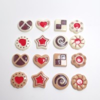 100 pièces mini cabochons en résine, motifs gâteau de la Saint-Valentin, pour scrapbooking DIY, décoration créative pour coques de téléphone et bijoux, accessoires à dos plat