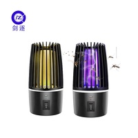 Piège à mouches portable JZ 2 en 1 rechargeable par USB, lampe anti-moustiques à choc électrique UV LED pour intérieur