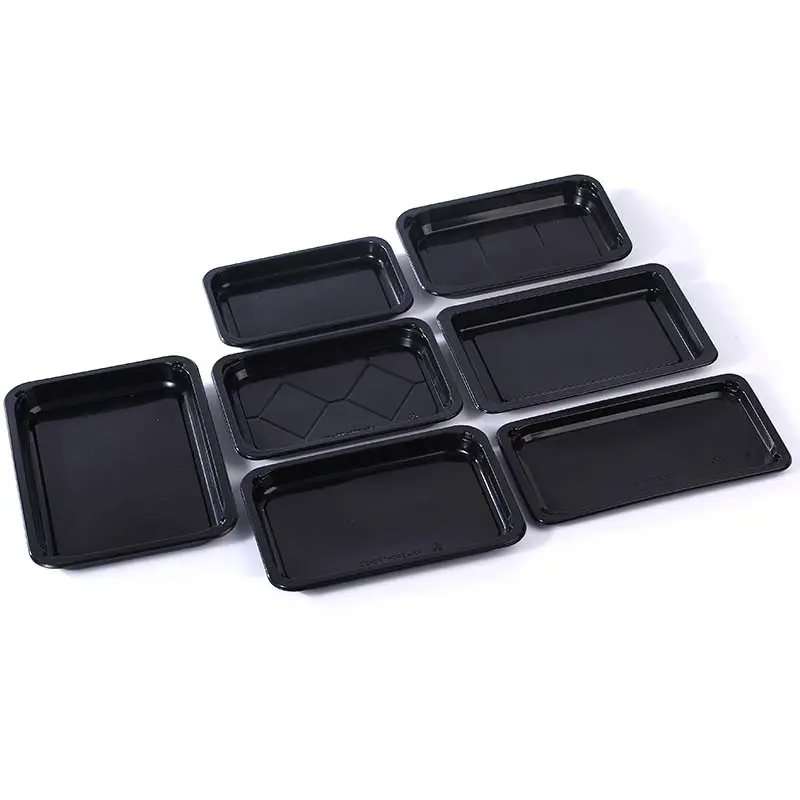 Free Sample Food Grade PP Plastic Blister Disposable Food Tray Food Container Tableware Pack Takeaway Supermarket