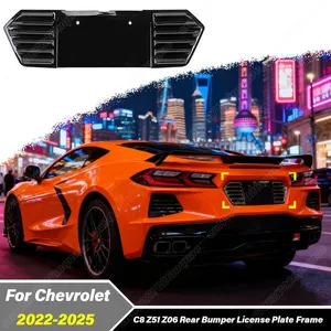 Kit d'accessoires de décoration pour cadre de plaque d'immatriculation arrière automobile pour C8 Z51 Z06 2020 2021 2022 2023 2024 2025 - Product Image 1