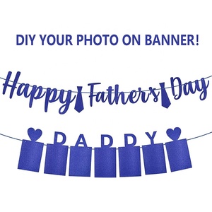 KLS Factory Glitter Happy Fathers Day Decoraciones Daddy Photo Frame y Banner Garland para celebración <span class=keywords><strong>de</strong></span> aniversario - Product Image 3
