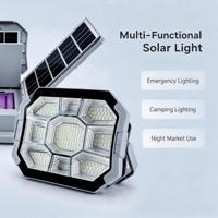 Lampe de travail solaire super lumineuse 200W, à intensité variable en continu, panneau solaire pliable, lampe d'urgence portable pour le camping en extérieur