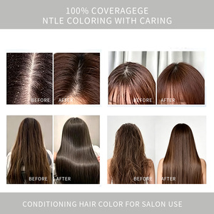 Crème Colorante Capillaire Permanente Professionnelle Sans Ammoniaque, à Base <span class=keywords><strong>de</strong></span> Plantes, Qualité Supérieure, pour Couverture des Cheveux <span class=keywords><strong>Gris</strong></span> – Vente en Gros pour Salons - Product Image 4
