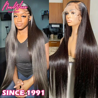 Nouvelle perruque frontale en dentelle française HD transparente NewWave de 24 pouces, densité 200 %, cheveux vierges vietnamiens, ondulations profondes 13x6, pré-épilée avec baby hair lâches