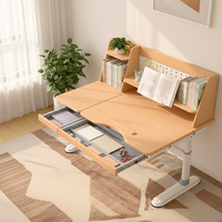 Bureau d'étude moderne pour enfants en bois massif, cadre en aluminium, hauteur réglable, écologique, ergonomique, durable, pour la maison, le bureau, le salon
