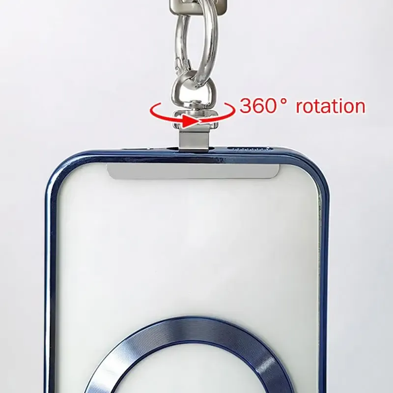 Takyu <strong>2026</strong> Stainless Steel Phone Ring Lanyard Clip Patch 360 Rotatable Anti-lost Case Hanging Rope Snap Detachable Ultra-thin