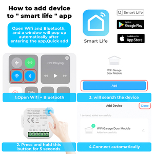 Nouveau produit : <span class=keywords><strong>Module</strong></span> d'ouverture de porte de garage Wi-Fi Tuya de petite taille, longueur personnalisable, adapté à tous les types de moteurs - Product Image 6