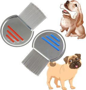 <b>Hot</b> Selling Portable Stainless Steel Grooved Pins Lice <b>Comb</b> with Plastic Handle for Children Home Use - Product Image 4