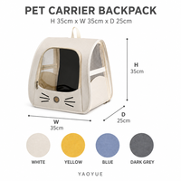 Sac à dos pour animaux de compagnie YAOYUE en nylon rayé avec fenêtre transparente, respirant, pour petits chiens et chats