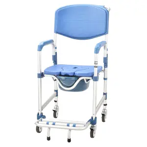 Hot Sale Multi-functional Chair Folding Bed Pan Toilet Shower Chair for Elderly Pregnant and Disabled Patient