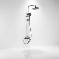 Pommeau de Douche Pluie en Laiton avec Contrôle Thermostatique et Jet Haute Pression, Finition Brossée Moderne, Fixation Murale pour Hôtels et Villas
