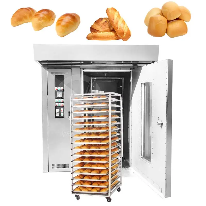 Horno Rotativo 32 Bandejas De Panaderia Electric Automatic Rotary Bread Bake Machine 16 Tray Rotate Oven for Bakery
