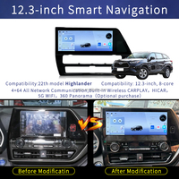 Pantallas de 12.3 a 15.6 Pulgadas Compatibles con Modelos Toyota, Navegación GPS Android Global, CarPlay, Pantalla Táctil, Soporte para Tablero