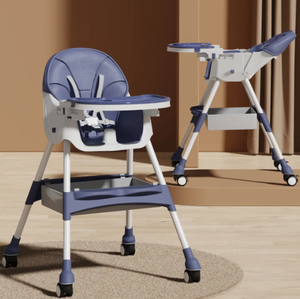 Table à manger moderne pliable en plastique pour enfants et chaise de repas portable multifonctionnelle anti-chute pour bébé avec siège réglable - Product Image 3