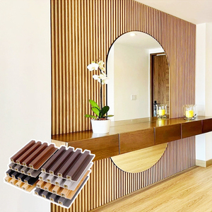 Sinh thái thân thiện trong nhà gỗ thay thế WPC 3D rãnh tường Bảng điều khiển Hội Đồng Quản trị Gỗ nhựa <span class=keywords><strong>composite</strong></span> nội thất PVC tường Bảng điều khiển Ốp - Product Image 1