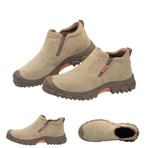 Chaussures de sécurité pour hommes en cuir velours, anti-écrasement, anti-perforation, avec embout en acier et semelle antidérapante - Product Image 2
