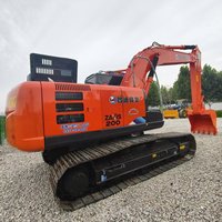Excavatrice hydraulique sur chenilles Hitachi ZX200 d'occasion, 20 tonnes, bon état de châssis, machine de construction fiable