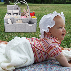 <span class=keywords><strong>Morbido</strong></span> <span class=keywords><strong>Feltro</strong></span> Borsa Per Pannolini Grande <span class=keywords><strong>Feltro</strong></span> Portatile Del Pannolino Del Bambino di Stoccaggio Caddy Con Fodera Impermeabile - Product Image 5
