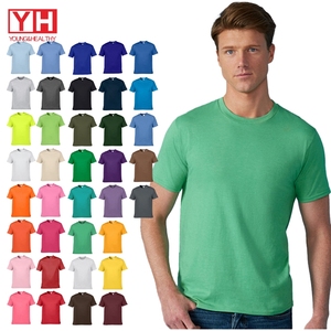 Col rond manches courtes t-shirts graphiques 100% coton blanc uni t-shirt haute qualité logo personnalisé impression vêtements hommes t-shirt - Product Image 1