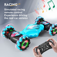 Voiture télécommandée populaire à double mode avec lumières aux roues et musique, jouet électrique à double commande pour enfants