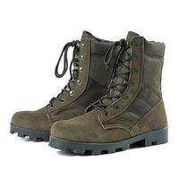 Sepatu bot kulit asli pria, sepatu bot hitam kulit asli pria, sepatu bot hutan Suede hijau, sol luar karet, poliester EVA untuk musim dingin, dibuat, Panama