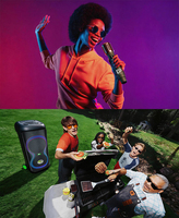 Altavoz Inalámbrico Portátil DP-1025 Original con Iluminación LED RGB y Supergraves para Fiestas y Karaoke