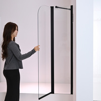 Cabine de douche rectangulaire pliable sans cadre pour petits espaces avec verre trempé pour appartements et hôtels