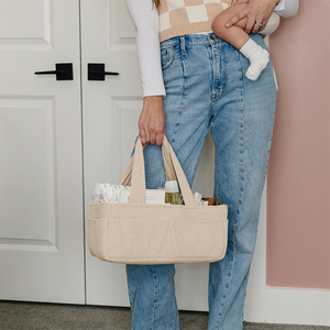 U822, panier de rangement pour bébé en velours côtelé, organisateur de couches pour nouveau-né - Product Image 5