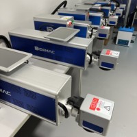 Machine de codage laser CO2 industrielle en ligne, refroidie par air, imprimante laser, machine de marquage de date et de logo sur film plastique PP, bouteille en verre