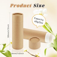 Tube en papier personnalisé léger pour baume à lèvres, avec doublure intérieure résistante à l'huile, boîte vide en kraft pour baume aromatique fait main DIY