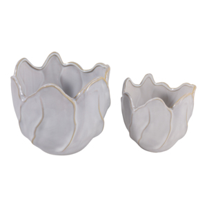 Vasi in Ceramica a Forma di Fiore, Moderni Contenitori in Gres per Piante da Interno ed Esterno, Design Scultoreo - Product Image 4