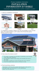 70x300cm hồ bơi thu năng lượng mặt trời nóng - Product Image 5