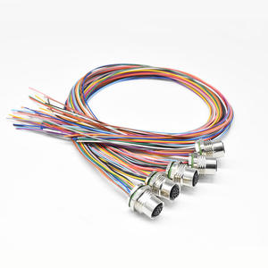 Conector de Alimentación Automotriz M12-A-12P Macho/Hembra para Montaje en Panel, Receptáculo con Cable de 500 mm, 12 Pines, Impermeable IP67, Latón Dorado - Product Image 3