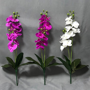 Orquídea Artificial de tacto Real con hojas verdes, 2 brazas - Product Image 2