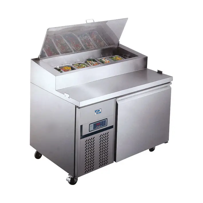 Wholesale Professional Stainless Steel Pizza Prep Table Refrigerator/Refrigerated Pizza Counter Chiller For Sale