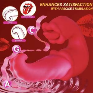 Вибратор <span class=keywords><strong>3</strong></span>-в-1 с функцией толчков, имитацией лизания и сосания, для стимуляции клитора, сосков и точки G, секс-игрушка для взрослых - Product Image 3