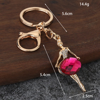 Porte-clés Danseuse de Ballet, Breloque Princesse, Pendentif Pierre Précieuse, Accessoire de Sac Élégant et Tendance, Beau Cadeau pour Femmes et Filles